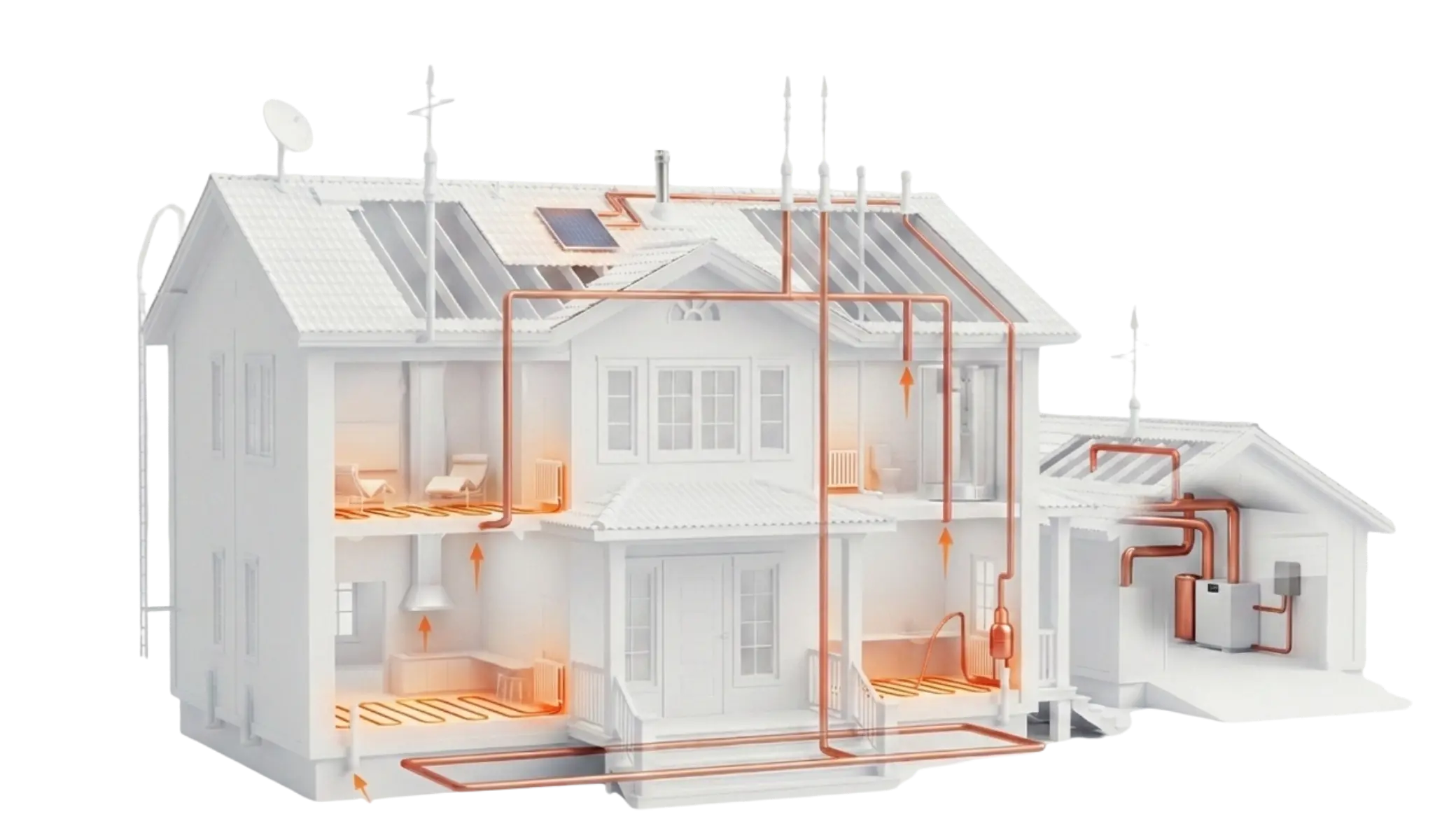 Схема отопления дома Altair